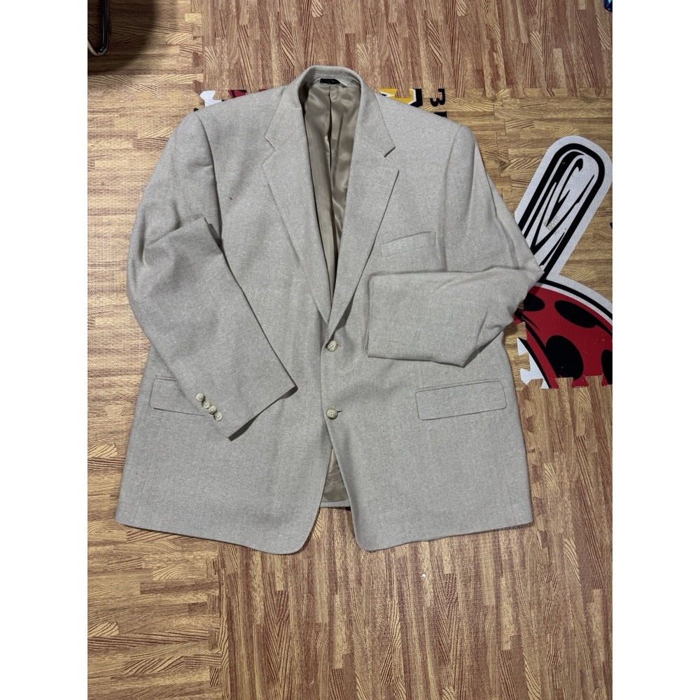 Versini Silk‎ Blazer Coat Jacket Men 50R Beige Brown Tan Prep Minimal Formal